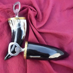 Abrebotellas de cuerno de acero inoxidable con mango de cuerno abridor de botellas abridor de cerveza de cuerno para Bar y fiesta de HUMAYUN WORLD CRAFTS - Product Image 1