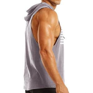 เสื้อกล้ามกีฬาสำหรับผู้ชายเสื้อออกกำลังกายแขนกุดผ้าฝ้ายระบายอากาศได้ดีพิมพ์ลายสกรีนผ้าไหม - Product Image 3