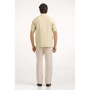 Chemises décontractées pour hommes 100% coton, tissu popeline rayé, respirant et confortable, coupe classique pour le style bureau - MN-CS-SS25-201 - Product Image 2