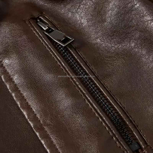 Chaqueta de Cuero Personalizable de Invierno para Hombre, Estilo Casual, de Alta Calidad, con Logotipo Frontal, Resistente al Viento y Ecológica - Product Image 3