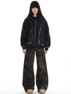 Veste décontractée unisexe de style urbain haut de gamme, coupe ample, pour couple, en denim vintage avec surpiqûres, respirante - Product Image 6