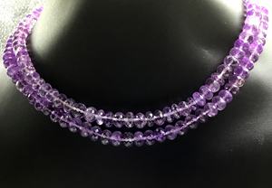 Collier de perles de boule facettées en améthyste naturelle, pierre précieuse de guérison pour la fabrication de bijoux fins - Product Image 4