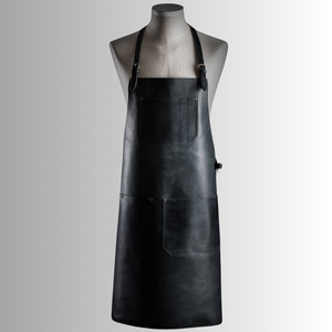 Tablier de travail en cuir véritable fait main de qualité supérieure, résistant, avec sangles réglables, poches à outils, logo personnalisable, couleur unisexe, adulte - Product Image 4