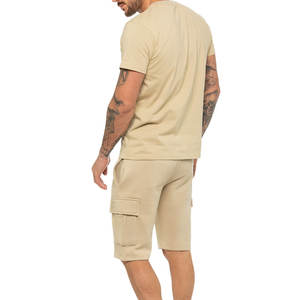 ชุดกางเกงขาสั้นคาร์โก้ลำลองผู้ชายปี 2024 ดีไซน์ทันสมัย ผ้าถักโพลีเอสเตอร์/คอตตอน ระบายอากาศได้ดี เหมาะสำหรับใส่หน้าร้อน สินค้ามาใหม่ - Product Image 2