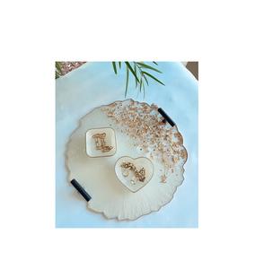 Plateaux en résine faits main avec poignée en métal pour décor unique maison cuisine salle à manger de luxe fête servant l'essentiel de la collection - Product Image 6