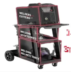 Best Quality 3 Layer Welding Cart For TIG MIG Welder And Plasma Cutter Tilt-Table Large Storage Rolling Welding Trolley