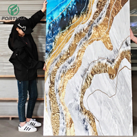 Impermeable ignífugo 3D impresión Interior al aire libre Pvc hoja de plástico Flexible UV tablero PVC hoja de mármol para Panel de pared