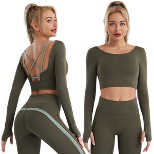 <b>Women</b> Yoga Set Workout Fitness Gym Wear Yoga Set Gym Clothing Breathable Yoga Set For <b>Women</b> - Product Image 1