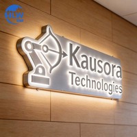 Enseigne lumineuse extérieure pour magasin, finition peinture cuite, certifiée CE et RoHS, logo LED pour entreprise