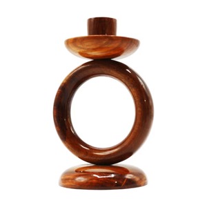 Bougeoir en bois à six colonnes, idéal pour la décoration intérieure, centre de table et éclairage festif, fabriqué à la main en Inde - Product Image 6