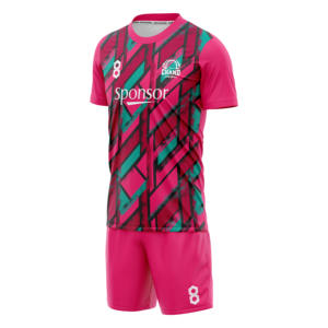 ชุดฟุตบอลคอกลมของผู้ชายผ้าโพลีเอสเตอร์แบบ100% เสื้อเจอร์ซี่ลายเรขาคณิตระบายอากาศใส่สบายออกแบบได้ตามต้องการ - Product Image 4