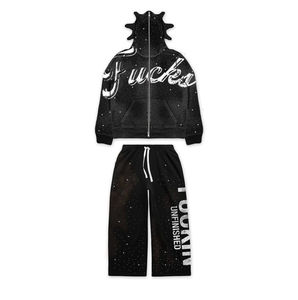 Ensemble de survêtement pour homme, taille plus, léger, design décontracté, hiver 2025, haute qualité, personnalisable, DTG, pantalon uni, logo inclus - Product Image 3