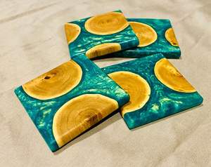 Posavasos para tazas de té y café, alfombrillas y almohadillas para restaurante y hogar, posavasos para tazas de madera y resina epoxi auténtica a granel, almohadillas para servir de vidrio epoxi - Product Image 4