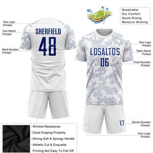 Uniforme de Fútbol de Alta Calidad, Conjunto Completo 2025, Ropa de Fútbol, Clubes Populares, Camiseta de Fútbol Masculina con Cuello Redondo, Color Azul y Blanco - Product Image 2