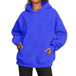 Ropa de mujer Sudaderas con capucha y sudaderas Sudadera de manga larga con hombros caídos de gran tamaño Sudaderas con capucha de punto grueso de alta calidad - Product Image 5