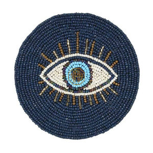 2026 New Arrival Beaded Evil Eye Coaster <b>Glass</b> Crystal <b>Table</b> Decor for Parties Weddings and Home - Product Image 1
