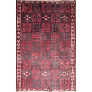 Alfombras de diseño geométrico rojo y negro vintage, lujosas, tejidas a mano, de primera calidad, para el hogar y la oficina. - Product Image 1