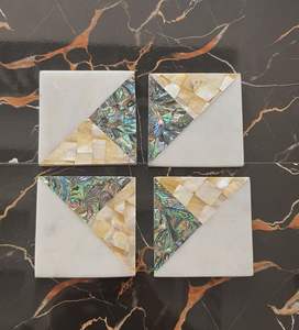 Juego de Posavasos Rectangulares Clásicos Hechos a Mano de Primera Calidad, de Mármol Natural, Resistentes al Calor, Protección para Mesa, Posavasos Promocionales para Bebidas - Product Image 5