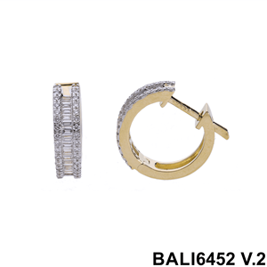 Pendientes de Aro de Oro de 14K Brillantes de Doble Cara para Mujer, con Diamantes Redondos Naturales, Regalo de Lujo para Bodas y Aniversarios - Product Image 2