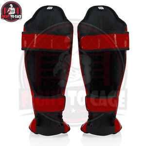 Espinilleras Ligeras y Duraderas con Absorción de Impactos, Cierre de Velcro de Cuero para Entrenamiento de Boxeo, Sparring y Competición - Product Image 2