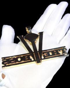 Colgante Personalizable de Plata de Ley 925 con Letra V para Charms BOSS con Diamante Moissanita y Baño de Oro, Colgantes Finos de Hip Hop - Product Image 3