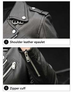 Venta al por mayor de alta calidad de la moda de la calle desgaste de Otoño de piel de oveja chaqueta de cuero genuino de los hombres - Product Image 6