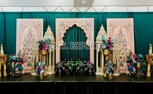 Luxury Weddings Ancient Theme Fiber <b>Stage</b> Big Fat South Asian Wedding <b>Stage</b> Decorations Grand Indian Wedding Decor Fiber <b>Stage</b> - Product Image 4