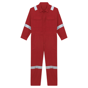 Overol de Seguridad Rojo para Hombre, Ropa de Trabajo con Franjas Reflectantes, Manga Larga, Uniforme de Algodón para Uso Industrial - Product Image 1