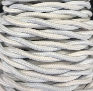 Striscia di 5 metri. Cavo decorativo in tessuto intrecciato bianco (CABEXT2P01) - Product Image 1