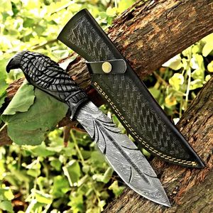High Quality Handmade Damascus Steel Outdoor <b>Camping</b> Suravivl Hunting Knife Wooden Handle OEM Customizable Industrial Grade - Product Image 5