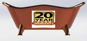 อ่างอาบน้ำทองแดงแข็งสไตล์โบราณสำหรับใช้ในห้องน้ำ - Product Image 3