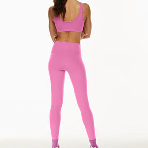 Athletic Gym Fitness Ropa deportiva Diseño de entrenamiento Mujeres Deportes Legging y Sujetador deportivo Conjuntos Cintura elástica Yoga Leggings - Product Image 4