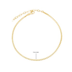 Chaîne gourmet, design minimaliste, plaqué or, zircon, bracelet de cheville, bijoux de corps pour mariage et fête, fait main en argent sterling 925 - Product Image 4