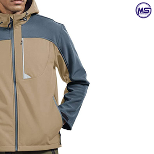 Fait sur mesure 2022 vestes Softshell pour hommes col montant avec manches longues matériau mince en polyester Spandex pour l'hiver - Product Image 5