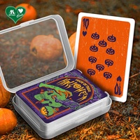 Cartes à Jouer de Poker en Papier Finition Lin, Motif Crâne Pleurant Violet, pour Halloween, 62x88mm, 54 Cartes, Vernis à Base d'Eau, Emballées