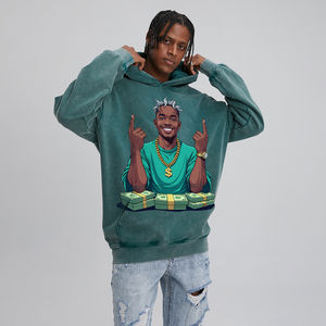 เสื้อฮู้ดดี้พิมพ์ลาย DTG แบบขายส่ง ปี 2026 ผลิตตามสั่ง (OEM) ผ้าหนา ทรงหลวม สไตล์สตรีทแวร์สำหรับผู้ชาย น้ำหนัก 400 กรัม ผ้าฝ้าย 100% ทรงบ็อกซี่ สไตล์ Y2K ล้างสีแบบ Acid Wash - Product Image 3