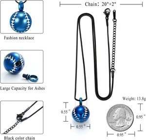 Stainless Steel Cremation Jewelry <b>for</b> <b>Ashes</b> Baseball Memorial Urn <b>for</b> <b>Ashes</b> <b>for</b> Human Pendant <b>Necklace</b> <b>for</b> Human Custom Size - Product Image 4