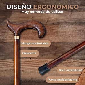 Bastón de Madera Hecho a Mano de Alta Calidad con Diseño Moderno, Tacto Real y Características Personalizables para Decoración del Hogar - Product Image 6