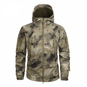 Sudadera con capucha de camuflaje para hombre-Jersey con cremallera completa con estampado de bloque de color negro digital al por mayor estilo de la vieja escuela a prueba de viento para la nieve - Product Image 3