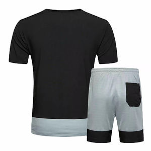 Nueva colección informal de verano para hombre, camiseta de manga corta transpirable y pantalones cortos, conjunto de prendas de vestir exteriores sólidas, ropa de dos piezas - Product Image 3