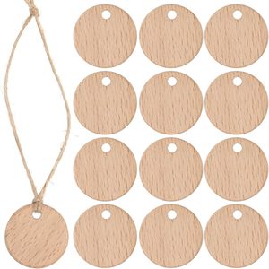 Étiquettes en bois naturel non fini, pièces rectangulaires vierges, tranches de bois pour l'artisanat, la peinture, les décorations DIY, embellissements - Product Image 5