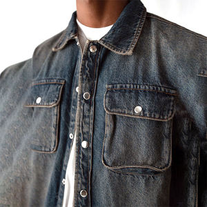 Chaqueta vaquera de mezclilla para hombre de primera calidad, chaqueta informal de otoño para hombre, abrigo vaquero abotonado, chaqueta vaquera a la venta - Product Image 6