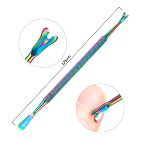 Pousse-cuticules professionnel en acier inoxydable pour manucure, lime à ongles avec large ouverture de mâchoire et lame incurvée - Product Image 6