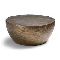 Table basse en métal aluminium conçue sur mesure Artisanat unique Couleur or Table intérieure décorative en métal design unique