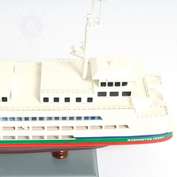 C032 - Maquette de bateau ferry de Washington en bois peinte à la main, élégante décoration maritime et objet cadeau 60Lx13Wx31H Cm