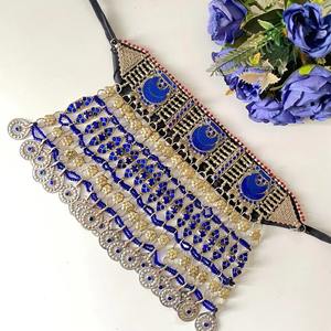 Collar Geométrico de Diamantes Tribales Culturales Afganos Hecho a Mano, Accesorio de Moda Étnico Vintage para Mujer, Eventos Tradicionales, Fiesta - Product Image 4