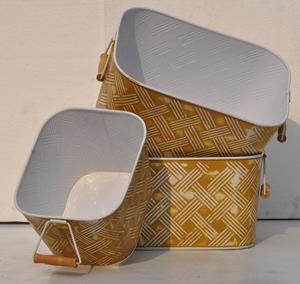 กระถางต้นไม้เคลือบผงโลหะพร้อมหูหิ้วสำหรับตกแต่งบ้านและโรงแรมกลางแจ้ง-ดีไซน์วินเทจ โมเดิร์น ไม่ซ้ำใคร - Product Image 4