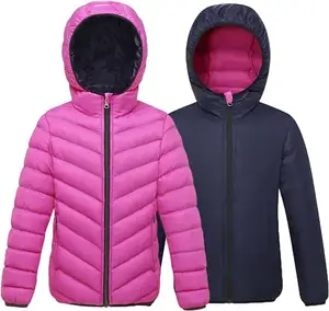 冬季防水保暖儿童加厚泡芙夹克套装女童/男童儿童羽绒服和泡泡夹克