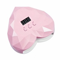 Lampe UV LED 48W pour ongles, forme cœur rose, double source lumineuse, séchoir à manucure pour vernis gel, sans logo, emballage neutre, usage domestique