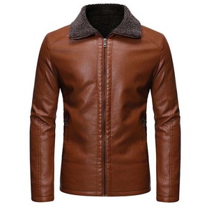 Chaqueta de Cuero para Hombre, Diseño Nuevo, 100% Cuero, Recubierta de Lona, Mangas Largas, Estilo Urbano, Profesional, Cuello Alto, Gran Venta - Product Image 1
